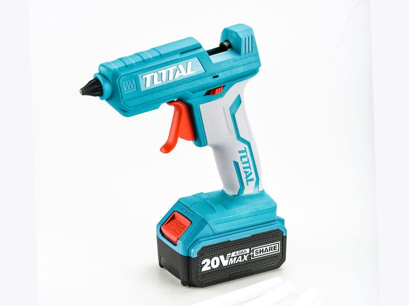 Total AKU 20V Li-Ion pistola per colla a caldo, 11,2 mm, senza batteria e caricatore Total AKU 20V Li-Ion pistola per colla a caldo, 11,2 mm, senza batteria e caricatore