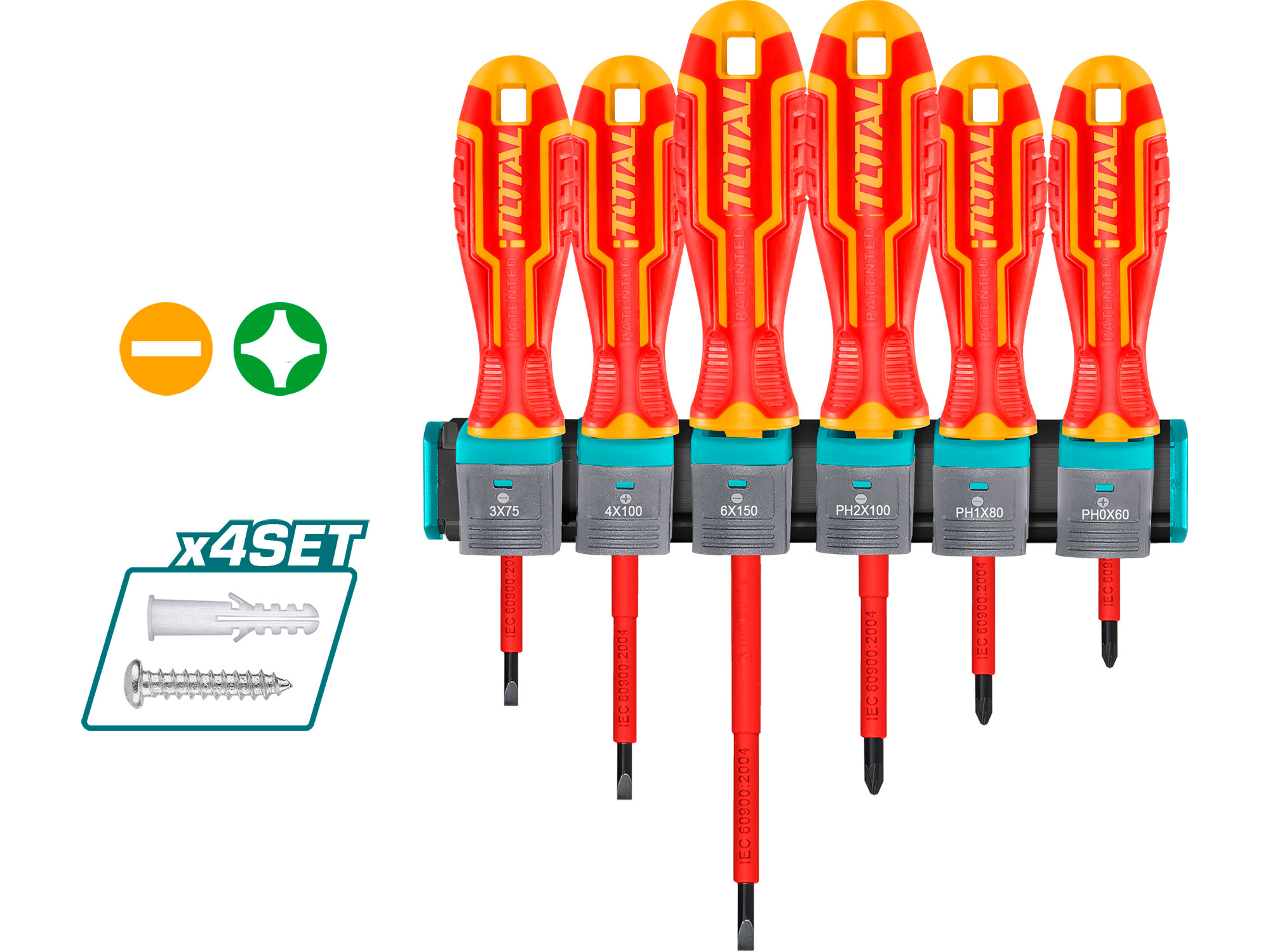 Cacciavite, set di 6, 1000 V, VDE, industria, CrV Cacciavite, set di 6, 1000 V, VDE, industria, CrV