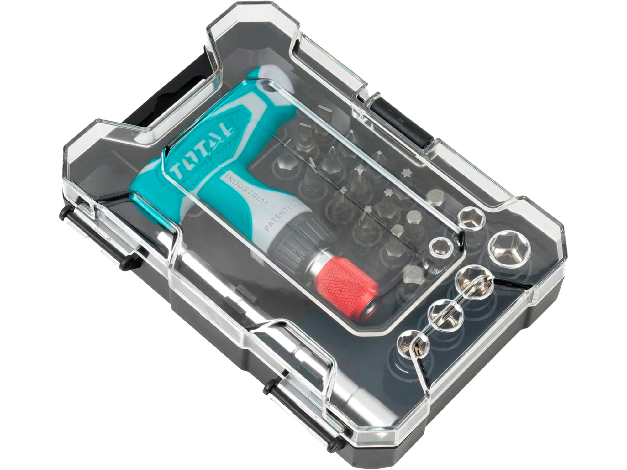 Total Cacciavite a cricchetto con impugnatura a T e punte, set da 24, CrV Total Cacciavite a cricchetto con impugnatura a T e punte, set da 24, CrV