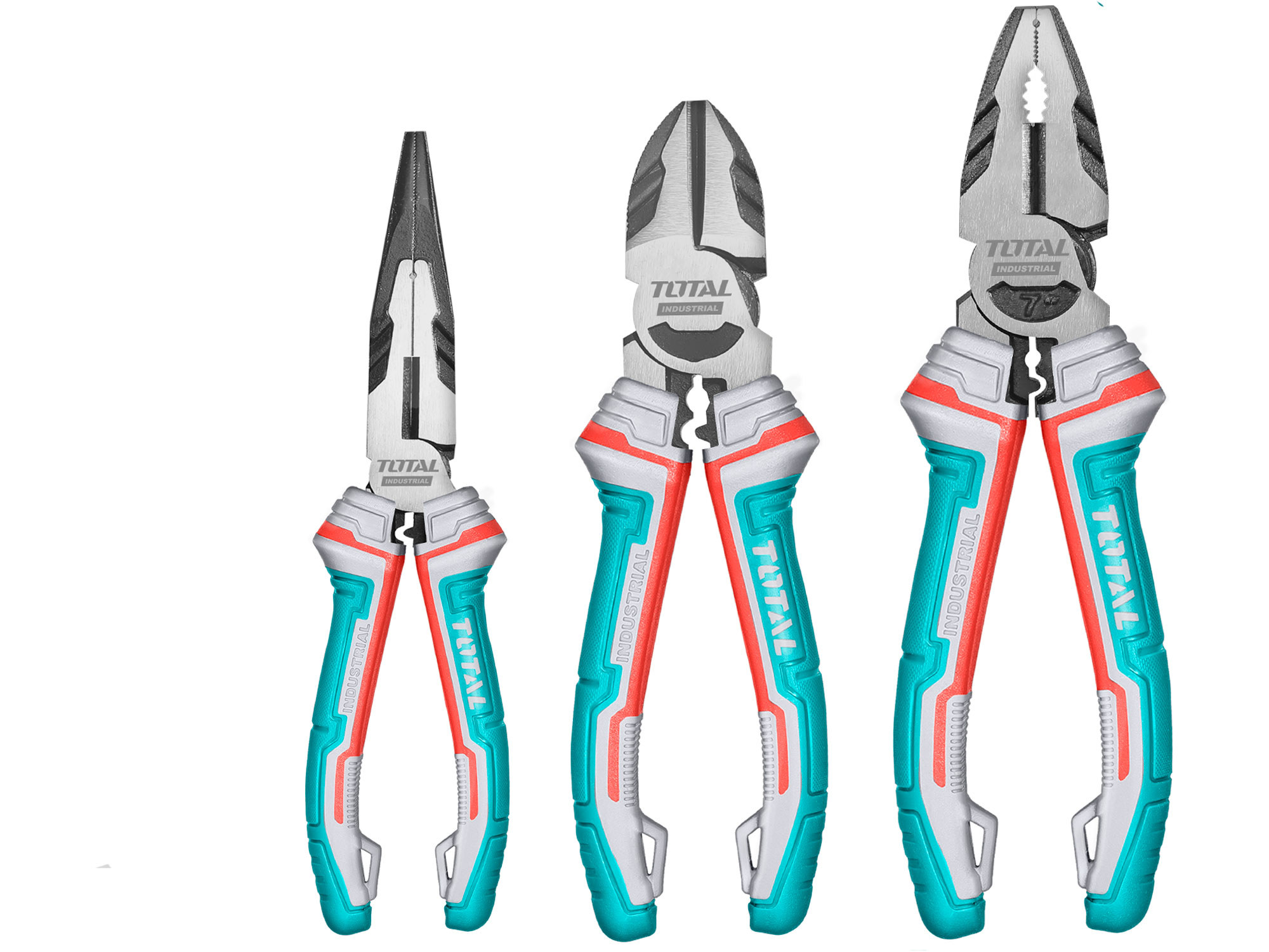 Total Pinze, set di 3, industriali, CrV Total Pinze, set di 3, industriali, CrV
