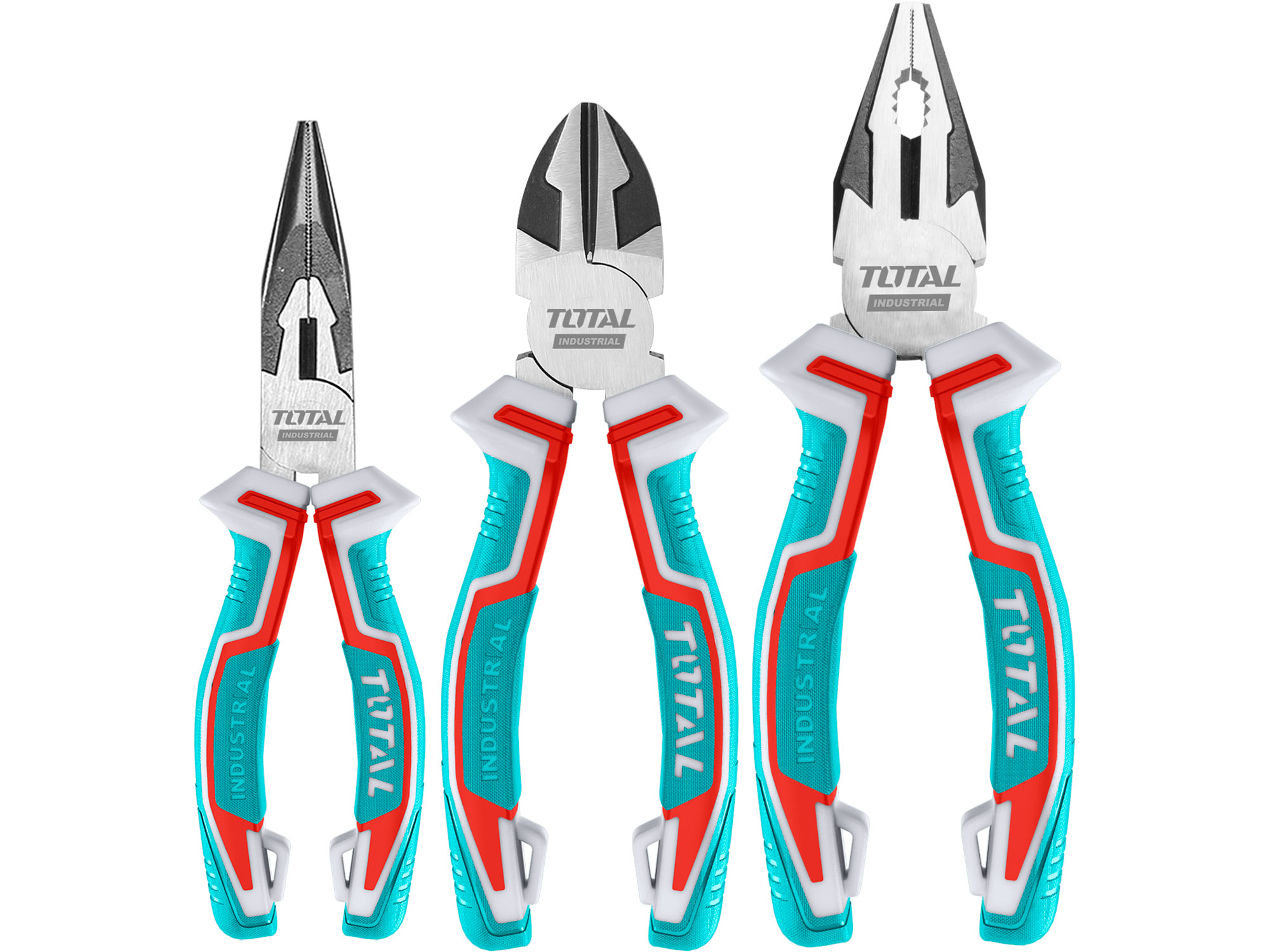 Total Pinze, set di 3, industriali, CrV Total Pinze, set di 3, industriali, CrV