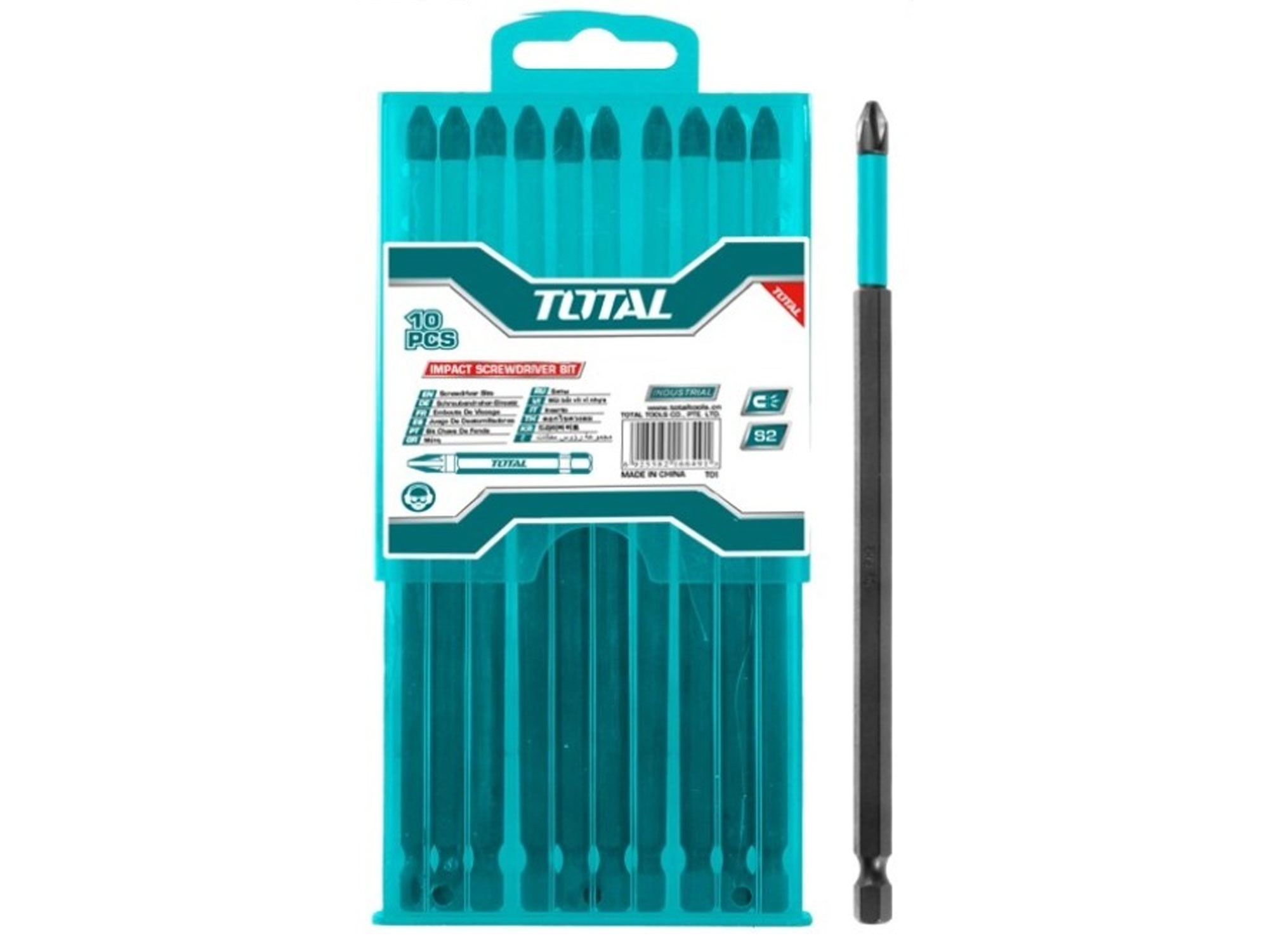 Total Inserti per avvitatori a percussione, 250 mm, S2, set di 10, industriali Total Inserti per avvitatori a percussione, 250 mm, S2, set di 10, industriali